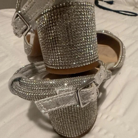 Alex Marie Silver Glitter Heeled Shoes 7.5 - Picture 3 of 8